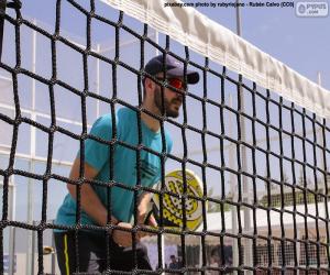 yapboz Paddle tennis player in the net